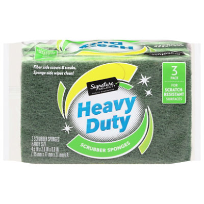 Signature SELECT Heavy Duty Scrubber Sponges Handy Size - 3 Count - Image 2