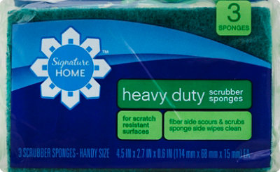 Signature SELECT Heavy Duty Scrubber Sponges Handy Size - 3 Count - Image 2