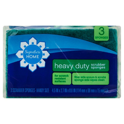 Signature SELECT Heavy Duty Scrubber Sponges Handy Size - 3 Count - Image 1