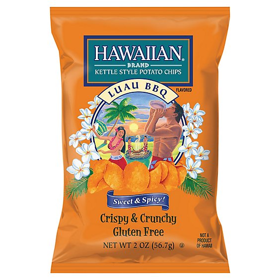 Hawaiian Potato Chips Kettle Style Luau BBQ - 2 Oz