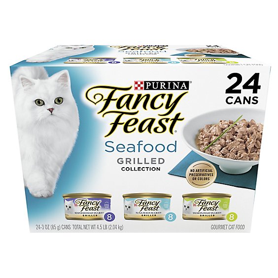 Fancy Feast Cat Food Wet Seafood Feast In Gravy - 24-3 Oz