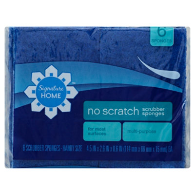 Signature SELECT No Scratch Scrubber Sponges Handy Size - 6 Count