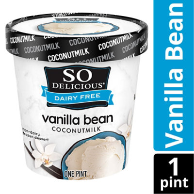 So Delicious Frozen Dessert Dairy Free Coconut Milk Vanilla Bean - 1 Pint