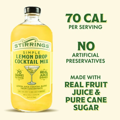 Stirrings Cocktail Mix Simple Lemon Drop - 750 Ml - Image 2