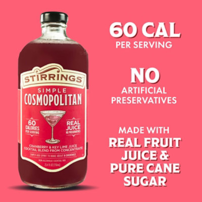 Stirrings Cocktail Mix Simple Cosmopolitan - 750 Ml - Image 2