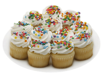 Bakery Cupcake Whites with Sprinkles 12 Count – Each