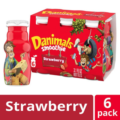 Danimals Strawberry Explosion Smoothies Multipack - 6-3.1 Fl. Oz. - Image 1