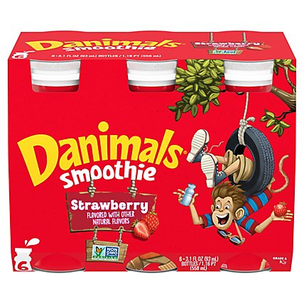 Danimals Strawberry Explosion Smoothies - 6-3.1 Fl. Oz. - Image 1