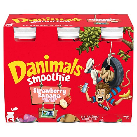 Danimals Swingin Strawberry Banana Smoothies - 6-3.1 Fl. Oz.