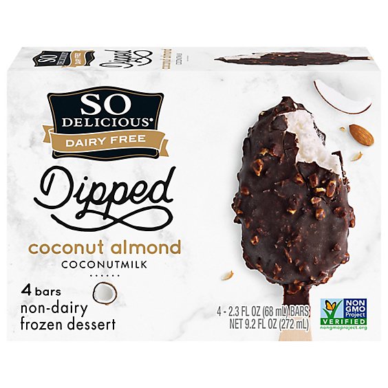 So Delicious Dairy Free Coconut Milk Coconut Almond Bar Ice Cream - 4-2.3 Oz