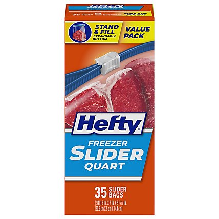 Hefty Freezer Slider Bags Freezer Quart - 35 Count - Image 1