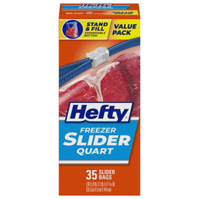 Hefty Freezer Slider Bags Freezer Quart - 35 Count