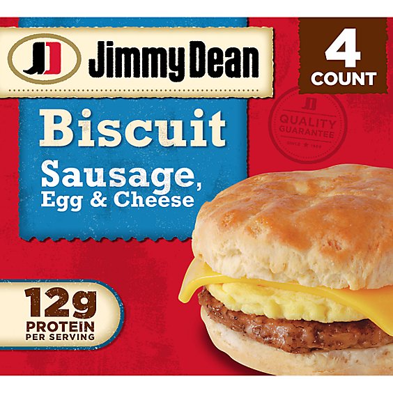 Jimmy Dean Sausage Egg & Cheese Biscuit Frozen Breakfast Sandwiches - 4 Count
