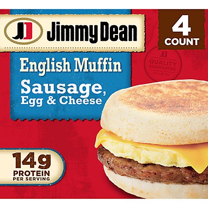 Jimmy Dean Sausage Egg & Cheese English Muffin Sandwiches 4 Count - Image 2