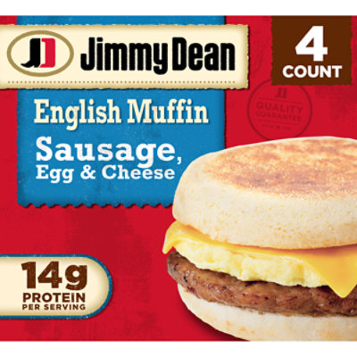 Jimmy Dean Sausage Egg & Cheese English Muffin Sandwiches 4 Count - Image 1