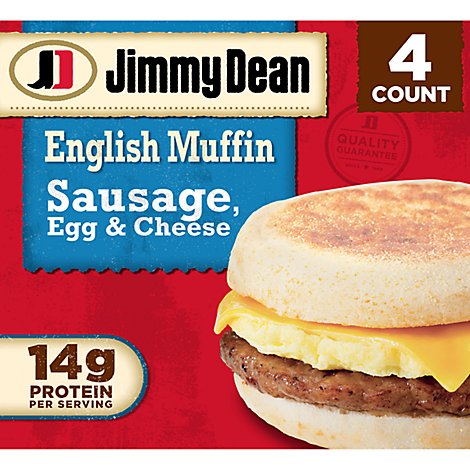 Jimmy Dean Sausage Egg & Cheese English Muffin Sandwiches 4 Count