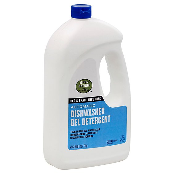 Open Nature Dishwashing Detergent Gel Automatic Dye & Fragrance Free Jug - 75 Fl. Oz.