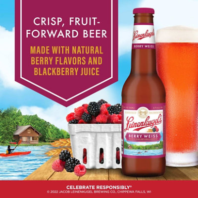 Leinenkugels Berry Weiss Craft Fruit Wheat Beer 4.7% ABV Bottles - 6-12 Fl. Oz. - Image 2