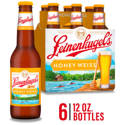 Leinenkugels Honey Weiss Craft American Wheat Beer 4.9% ABV Bottles - 6-12 Fl. Oz. - Image 1