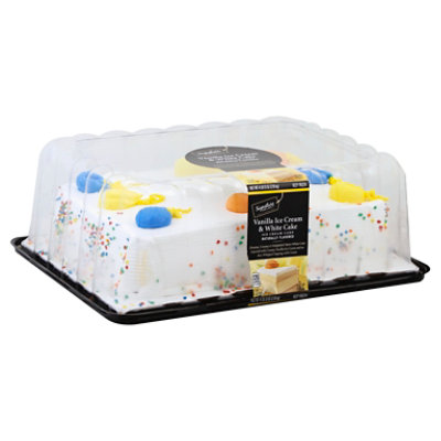 Bakery Ice Cream Cake 1/4 Sheet White Van Iced - 77 Oz