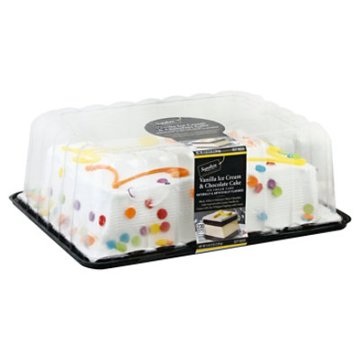 Bakery Ice Cream Cake 1/4 Sheet Chocolate Cake Van Iced - 77 Oz