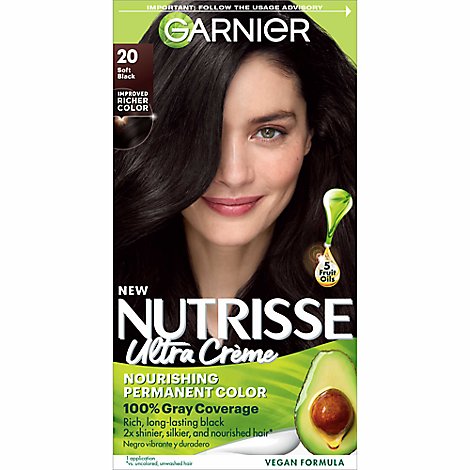Garnier Nutrisse Nourishing 20 Soft Black Hair Color Creme - Each