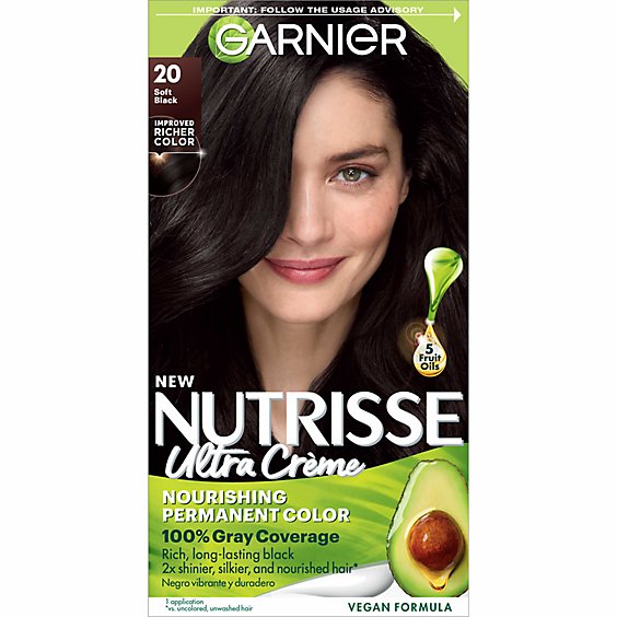 Garnier Nutrisse 20 Soft Black Tea Nourishing Hair Color Creme Kit - Each -  Vons