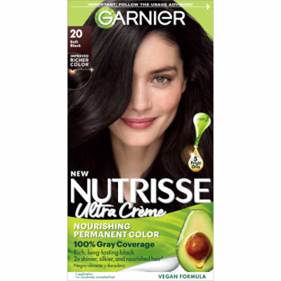 Garnier Nutrisse 20 Soft Black Tea Nourishing Hair Color Creme Kit - Each