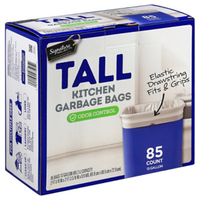Signature SELECT Tall Kitchen Bags With Drawstring 13 Gallon - 85