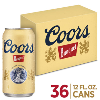Coors Banquet American Style Lager Beer 5% ABV Cans - 36-12 Fl. Oz.