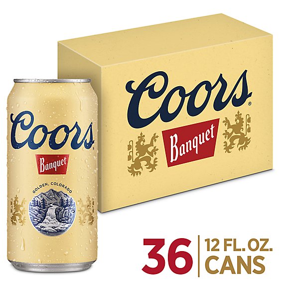 Coors Banquet Lager Beer 5% ABV Cans - 36-12 Oz