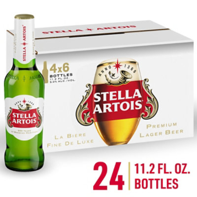 Stella Artois 5% ABV Premium Lager Beer In Bottles - 24-11.2 Fl. Oz. - Image 1