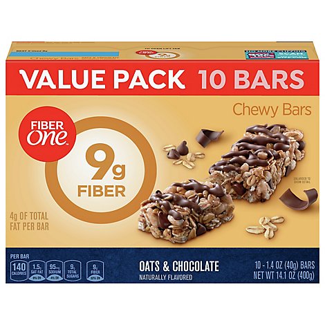 Fiber One Bars Chewy Oats & Chocolate Value Pack - 10-1.4 Oz