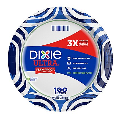 100 Count 1 Boxes 10 1/16 Dixie Ultra Paper Dinner Plates 