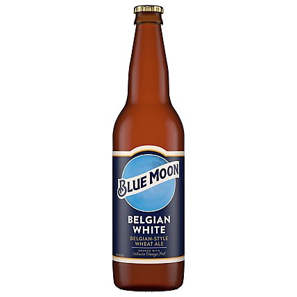Blue Moon Belgian White Beer Craft Wheat 5.4% ABV Bottle - 22 Fl. Oz. - Image 2