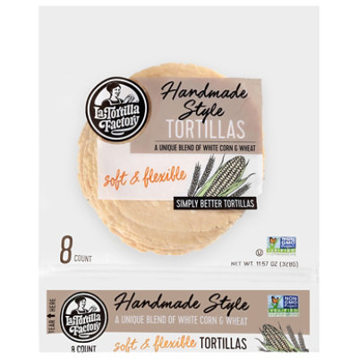La Tortilla Factory Tortillas Corn White Hand Made Style Bag 8 Count - 11.57 Oz - Image 2
