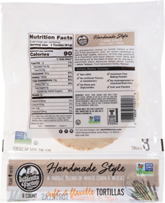 La Tortilla Factory Tortillas Corn White Hand Made Style Bag 8 Count - 11.57 Oz - Image 5