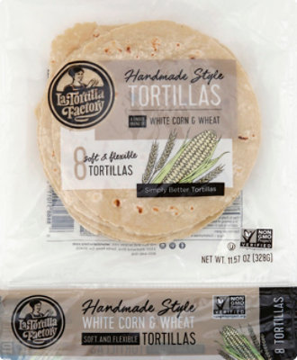 La Tortilla Factory Tortillas Corn White Hand Made Style Bag 8 Count - 11.57 Oz - Image 2