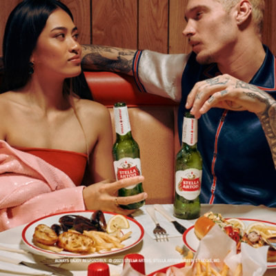 Stella Artois Premium Lager Beer Glass Bottle 5% ABV - 22.4 Oz - Image 4