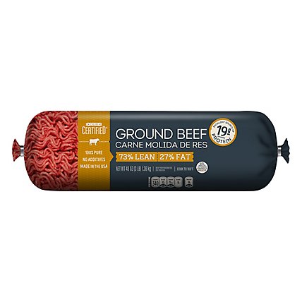 Ground Beef Chub 73% Lean 27% Fat - 3 Lbs. - Image 3