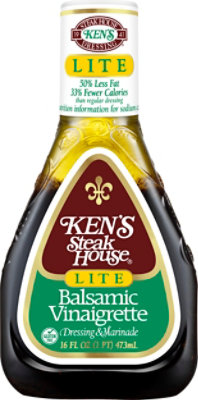 Kens Steak House Dressing Lite Balsamic Vinaigrette - 16 Fl. Oz.