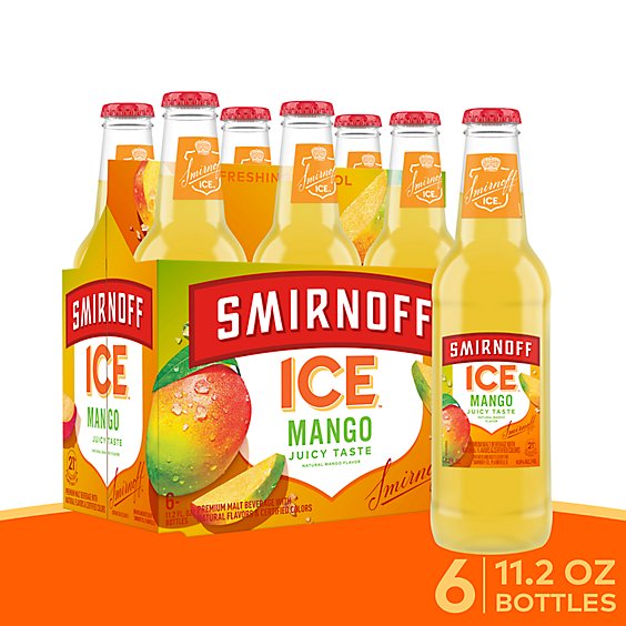 Smirnoff Ice Mango Malt Beverage 4.5% ABV In Bottles - 6-11.2 Oz