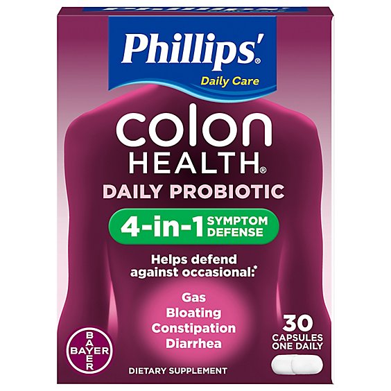 Phillips Colon Health Daily Probiotic Supplement Capsules - 30 Count