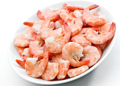 Service Case Previously Frozen Cooked Jumbo Shrimp  21-25 Count - 1 Lb