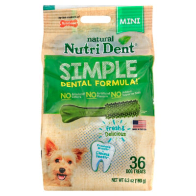 Nylabone Nutri Dent Dog Treat Dental Chews Mini Bag 36 Count - 6.3 Oz - Image 1