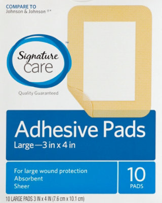 Signature Select/Care Adhesive Pads Sheer Absorbent Large - 10 Count - Image 2