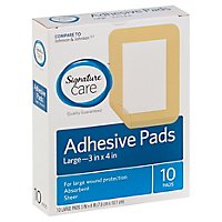 Signature Care Adhesive Pads Sheer Absorbent Large - 10 Count - Image 1
