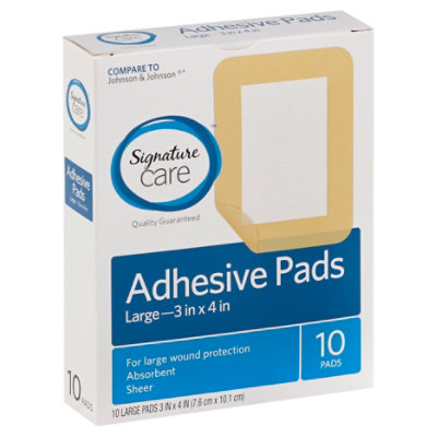 Signature Select/Care Adhesive Pads Sheer Absorbent Large - 10 Count - Image 1