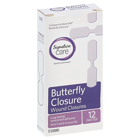 Signature Care Wound Closure Butterfly One Size - 12 Count