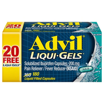 Advil Liqui-Gels Ibuprofen Capsules 200mg Liquid Filled - 160 Count - Image 2